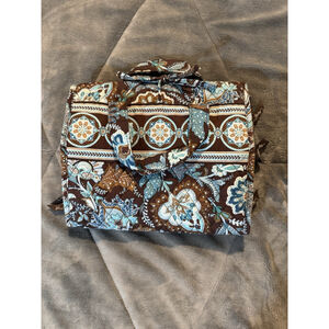 Vera Bradley Hanging Travel Organizer Toiletry Cosmetic Makeup Bag Java Blue